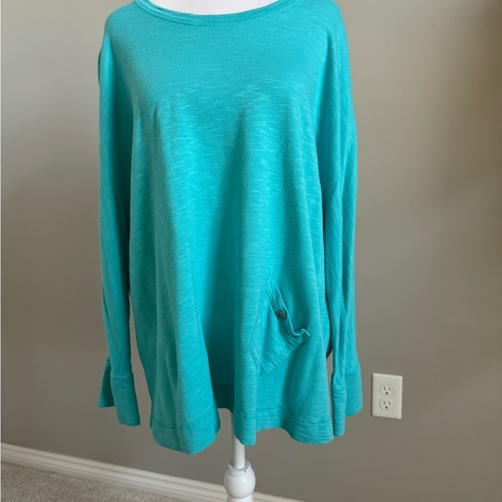 Fresh Produce Blue Relaxed Long Sleeve Top